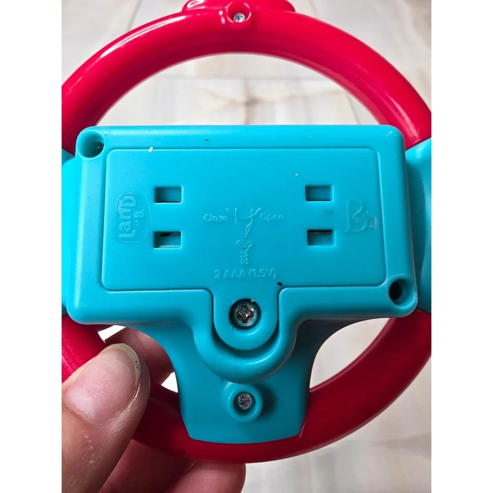 Land of B. by B. toys Woo-Hue Steering Wheel Toy Red Teal Panda Sound‎ Lights G1